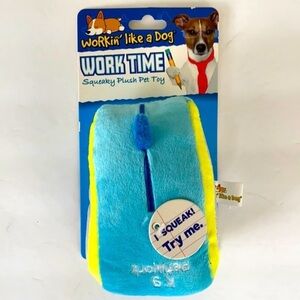 Tzumi Workin Like A Dog Squeaky Plush Chew Pet Toy